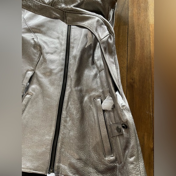 Harley-Davidson Women's Paradigm Triple Vent System Leather Riding Jacket silver - Picture 10 of 14